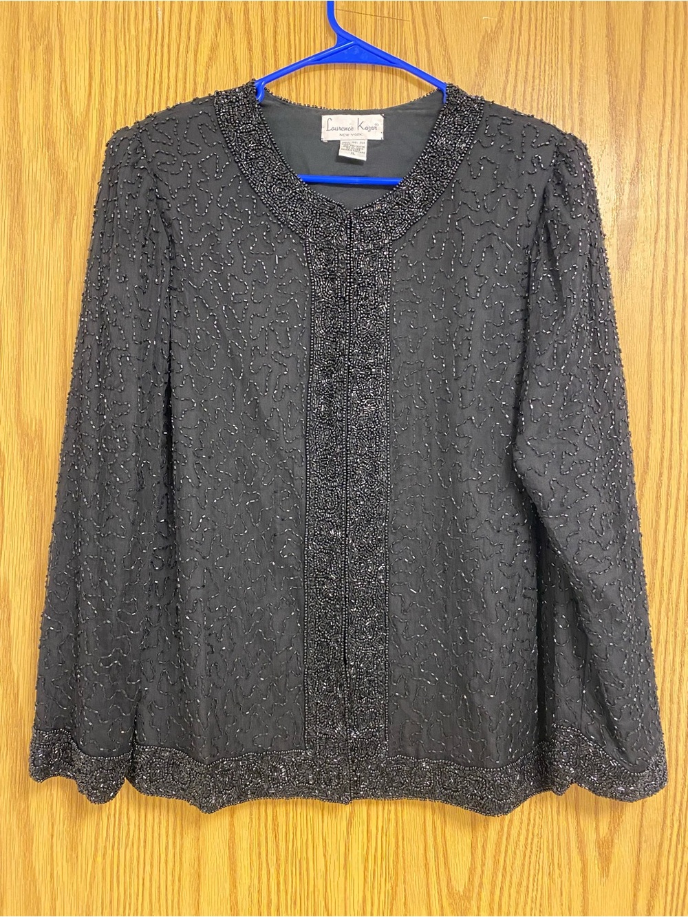 Laurence Kazar Black Beaded Evening Jacket